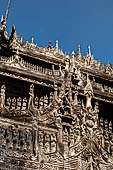 Myanmar - Mandalay, Shwenandaw Kyaung (the Golden Palace) a wonderful example of the Burmese unique teak architecture and wood-carving art. 